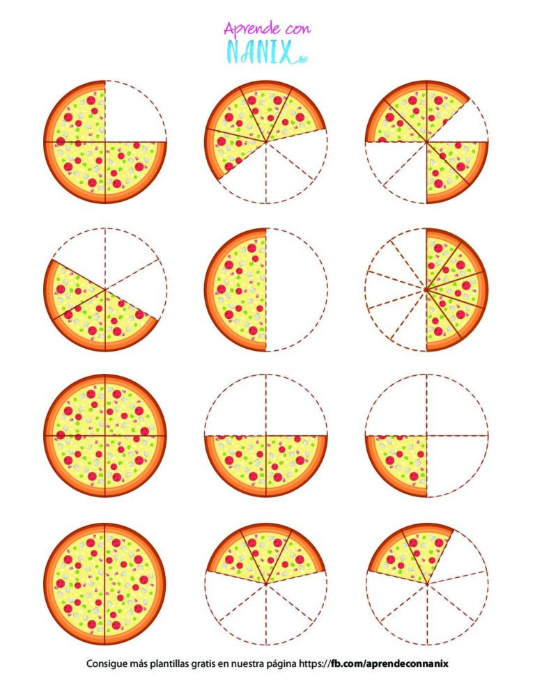 Plantilla de Fracciones tipo pizzas
