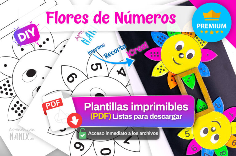 Plantilla de Flores de Números